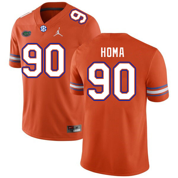 Men #90 Connor Homa Florida Gators College Football Jerseys Stitched-Orange